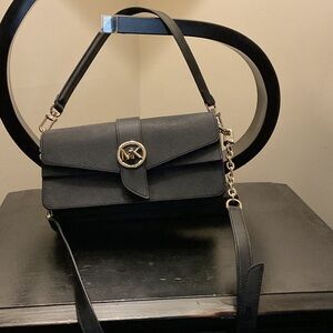 Michael Kors Black Crossbody Bag with Gold Accents